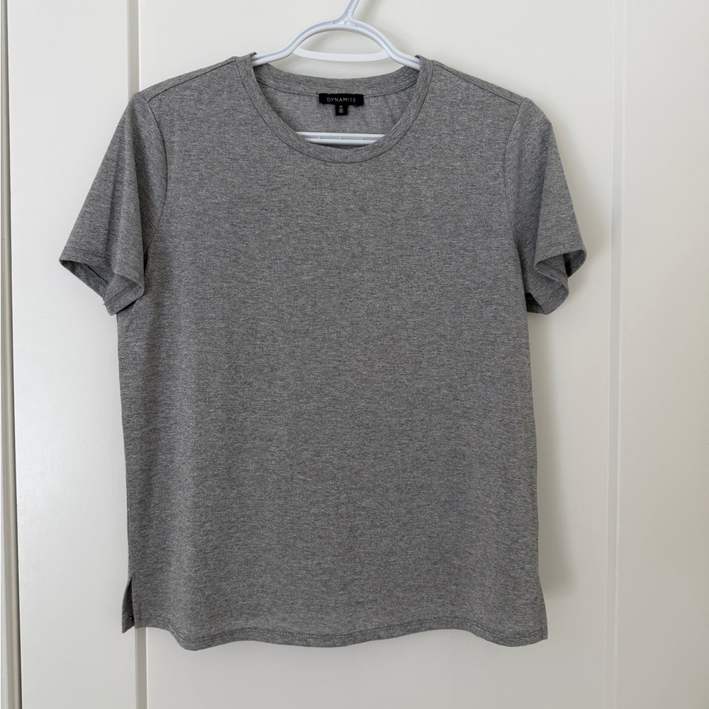 Dynamite Gray Short Sleeve Crewneck Tee with sparkles ✨